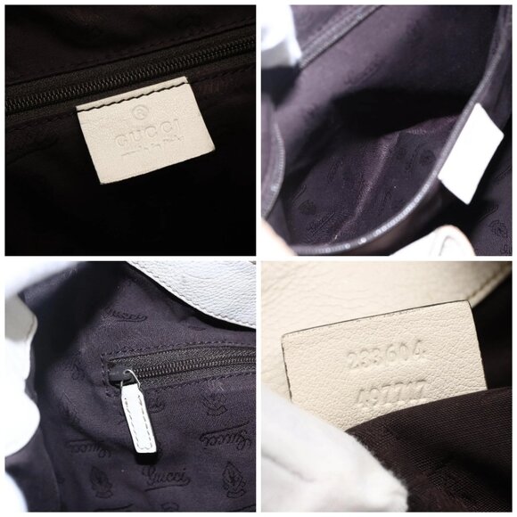 GUCCI Guccissima GG Shoulder Bag Leather White Auth ki6079 - Picture 15 of 16